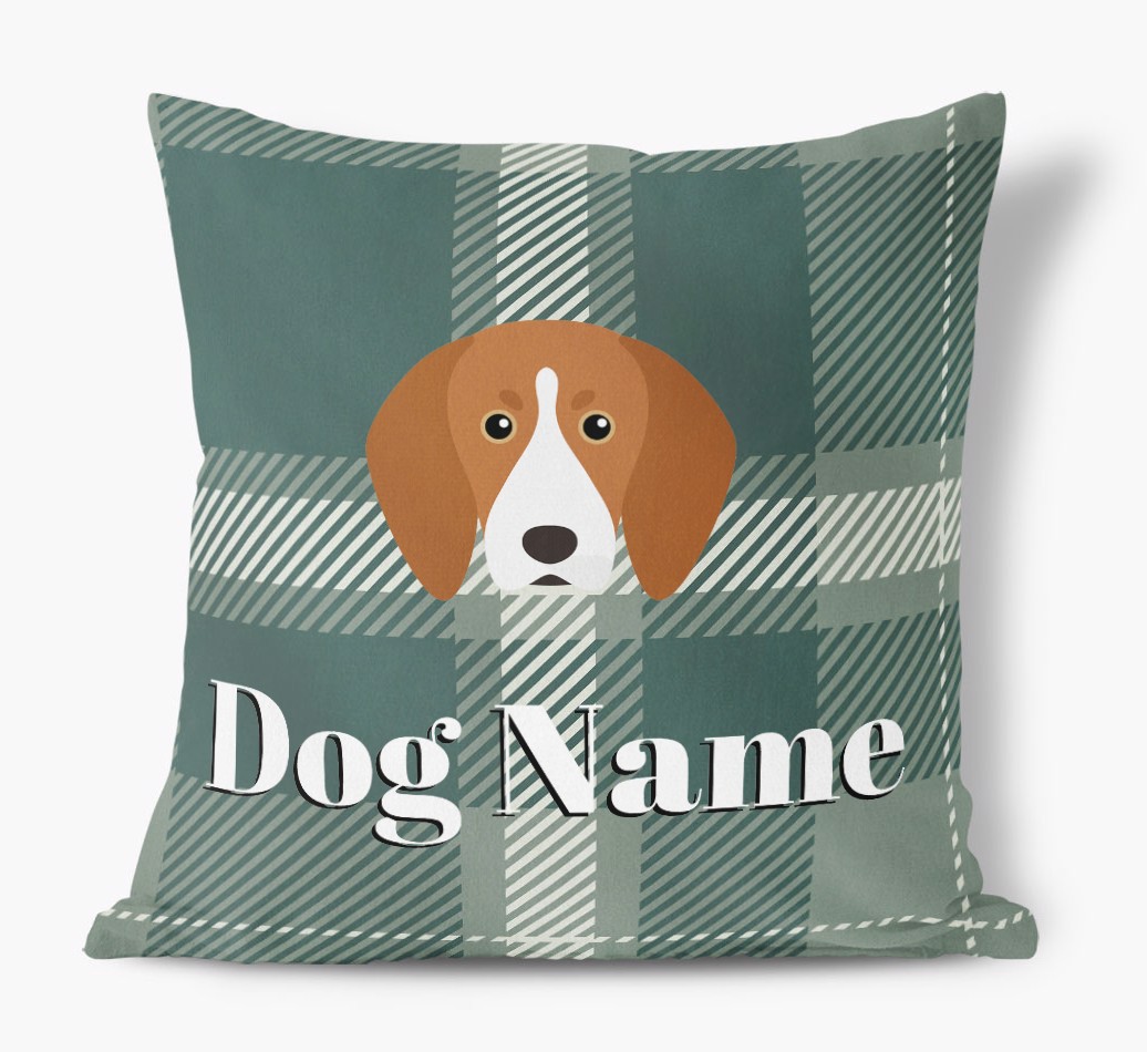 Tartan Pattern: Personalised {breedFullName} Soft Touch Cushion