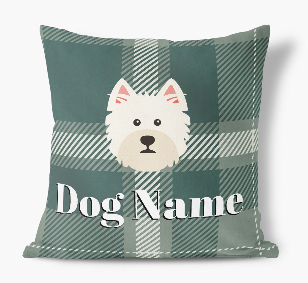 Tartan Pattern: Personalised {breedFullName} Soft Touch Cushion