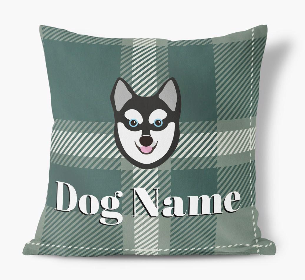 Tartan Pattern: Personalized {breedFullName} Soft Touch Pillow