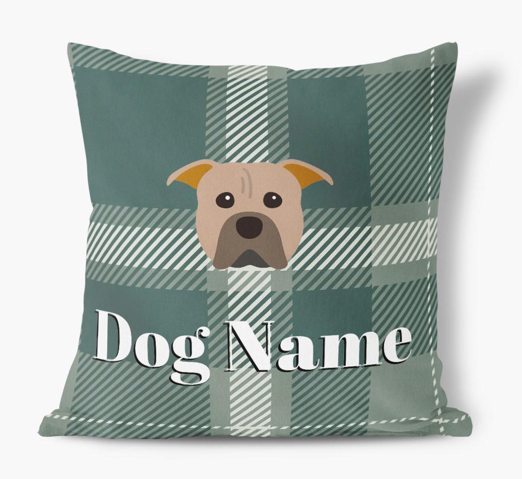 Tartan Pattern: Personalized {breedFullName} Soft Touch Pillow