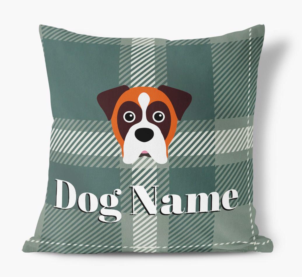 Tartan Pattern: Personalized {breedFullName} Soft Touch Pillow