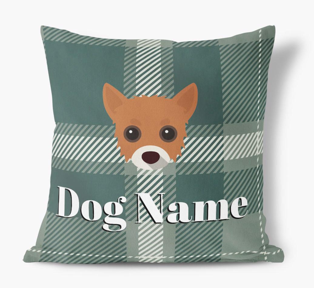 Tartan Pattern: Personalized {breedFullName} Soft Touch Pillow