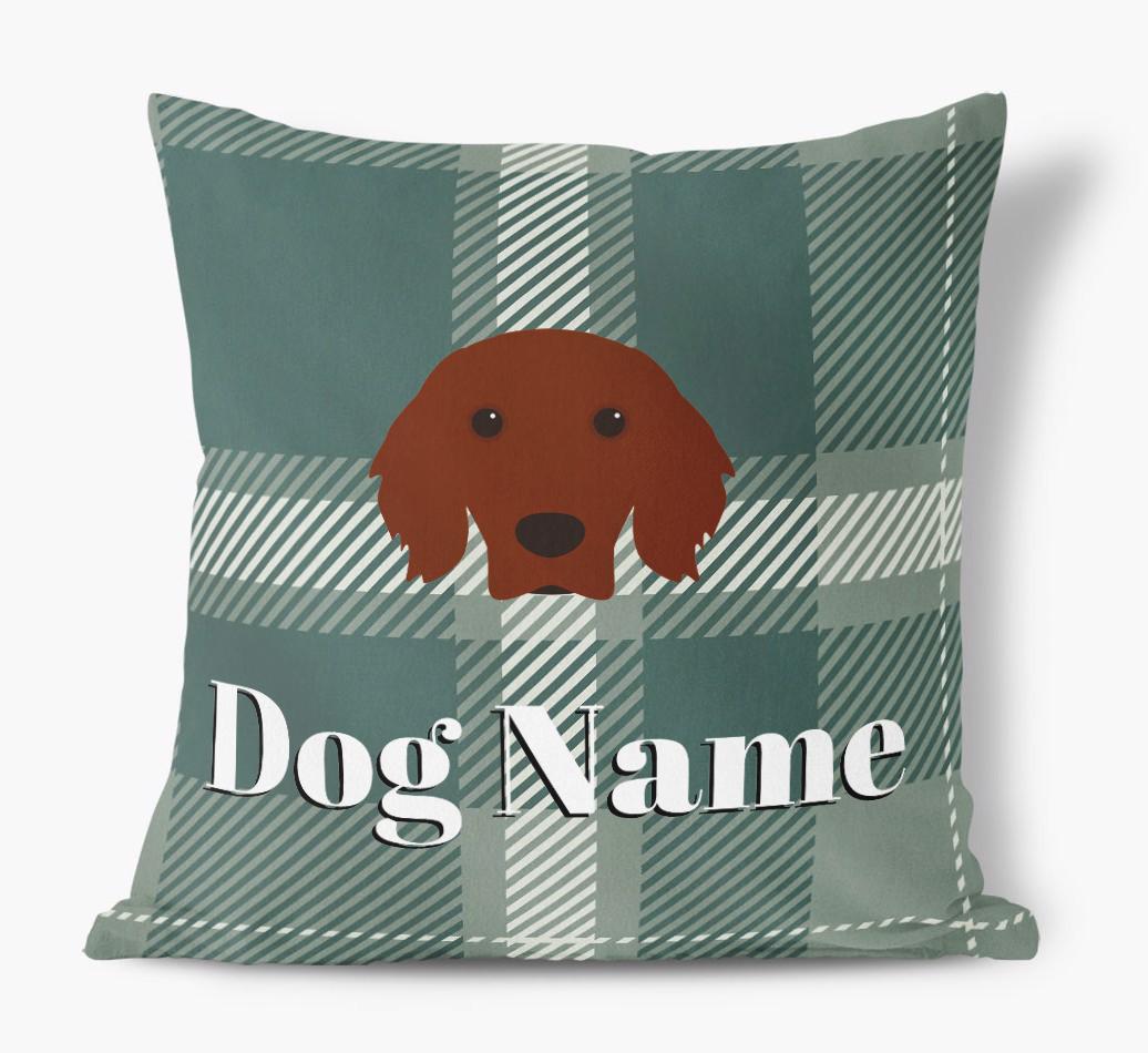 Tartan Pattern: Personalized {breedFullName} Soft Touch Pillow