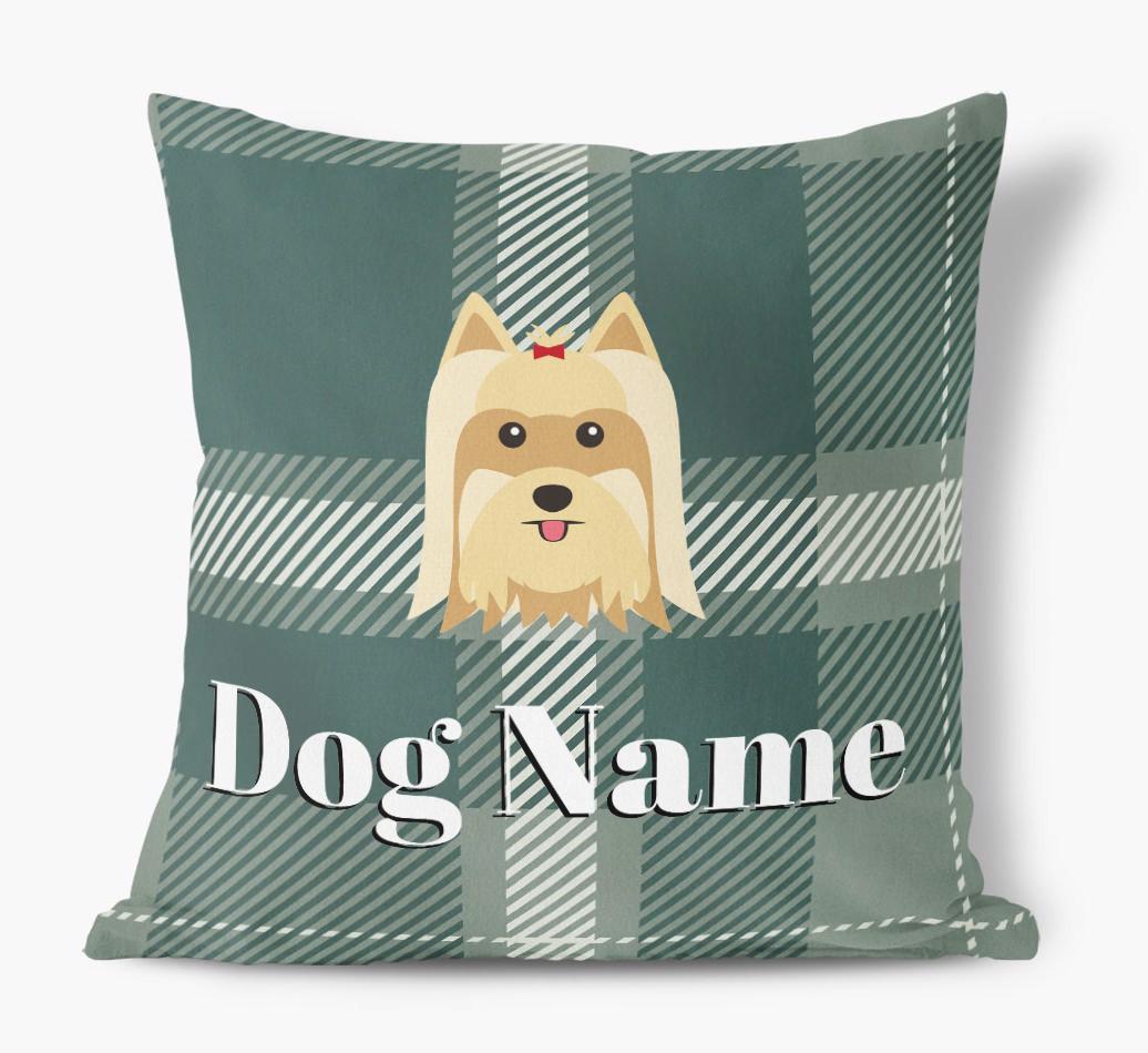 Tartan Pattern: Personalized {breedFullName} Soft Touch Pillow