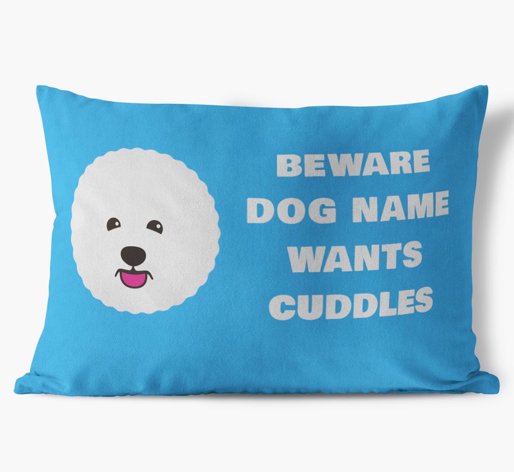 Beware of Cuddles: Personalised {breedFullName} Soft Touch Cushion