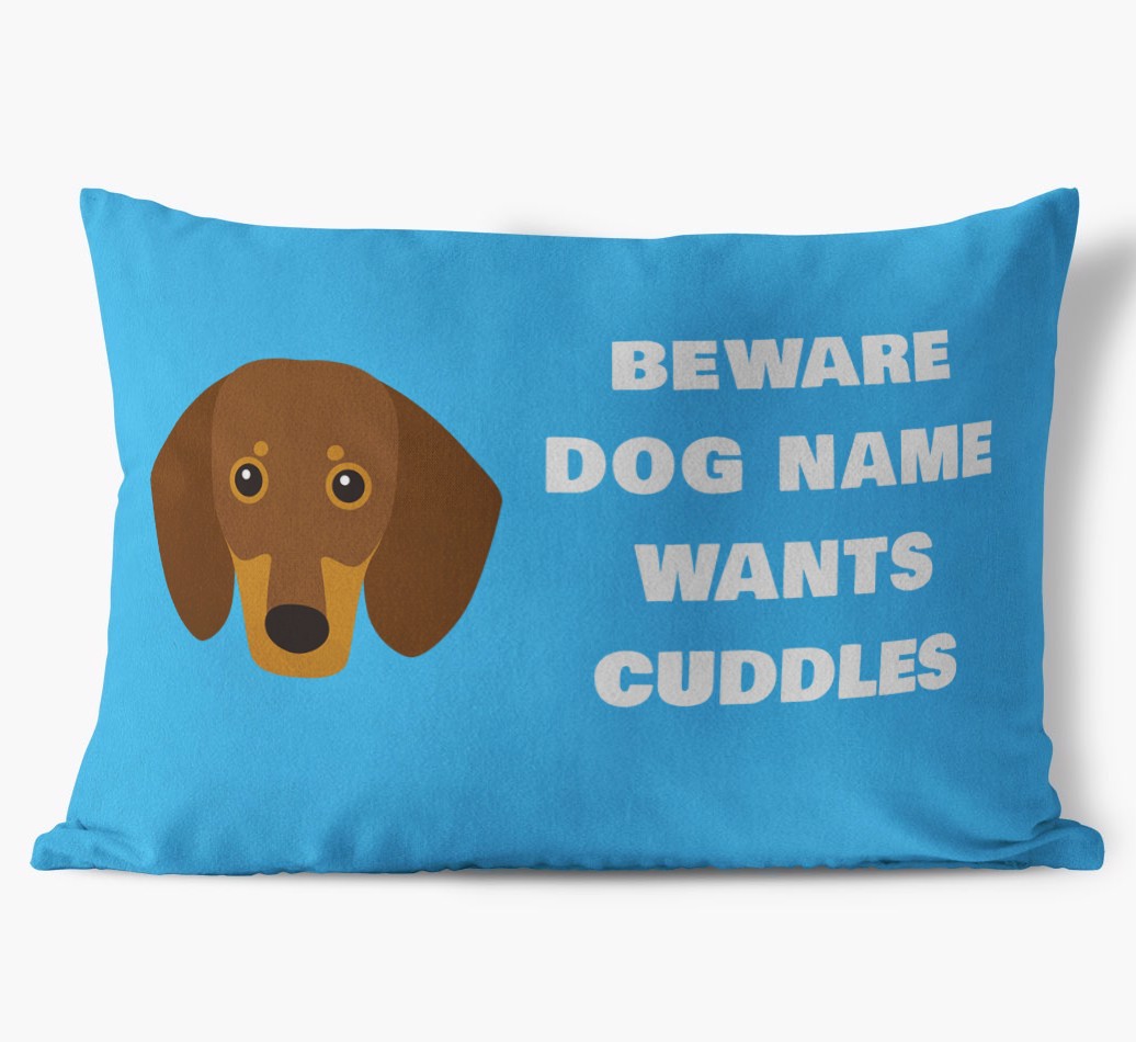 Beware of Cuddles: Personalised {breedFullName} Soft Touch Cushion