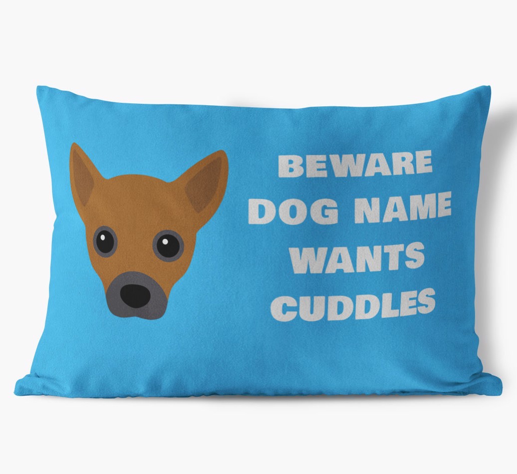 Beware of Cuddles: Personalised {breedFullName} Soft Touch Cushion