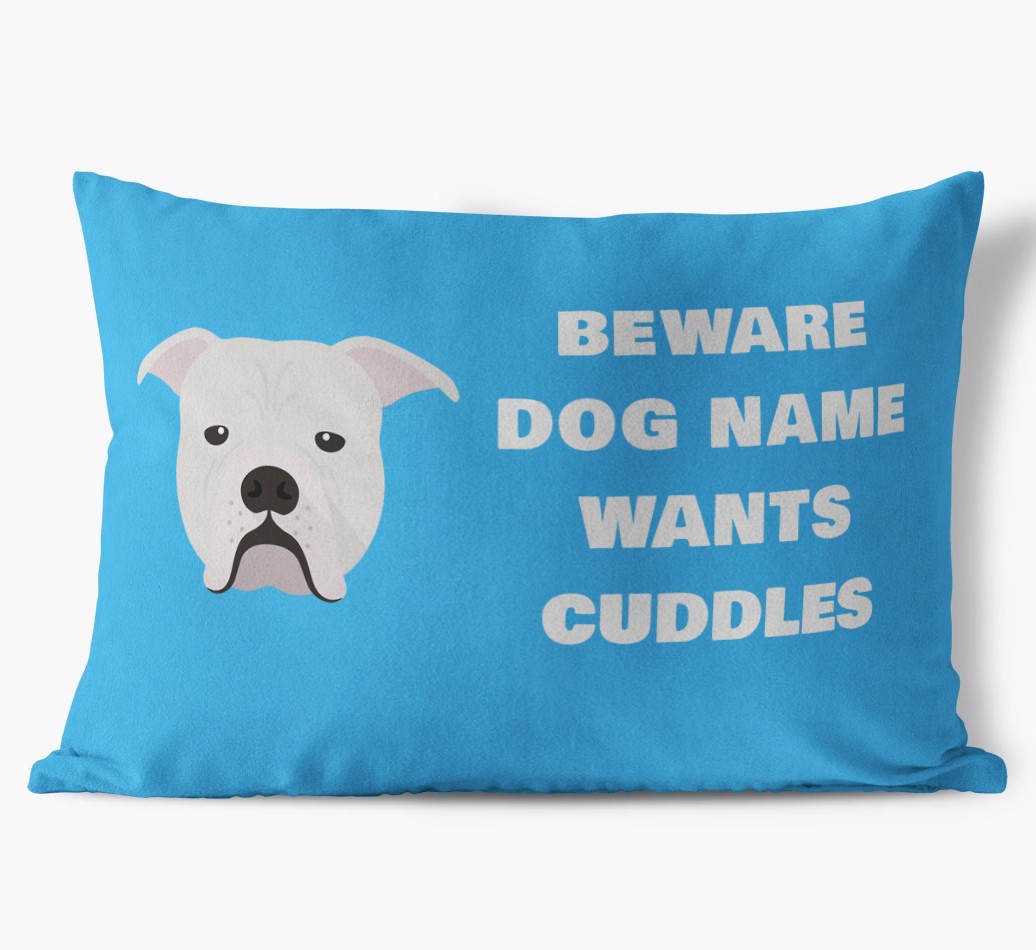 Beware of Cuddles: Personalised {breedFullName} Soft Touch Cushion