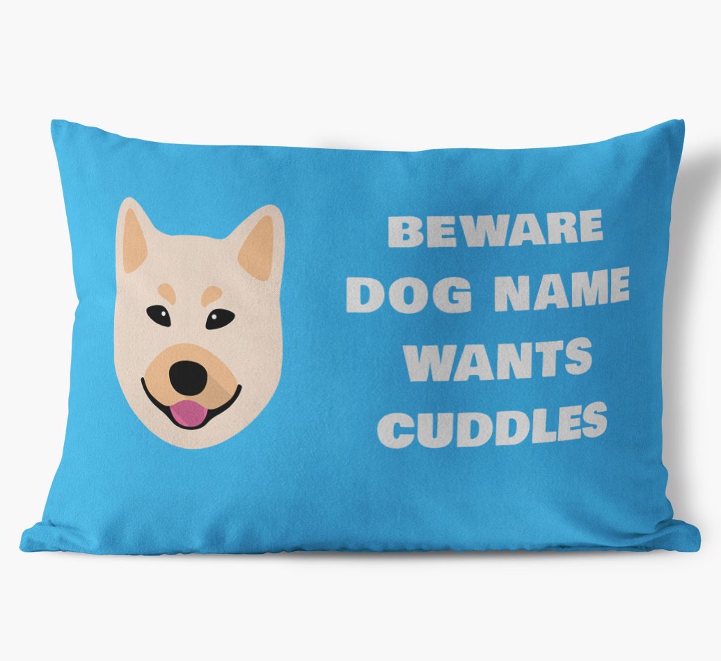 Beware of Cuddles: Personalised {breedFullName} Soft Touch Cushion