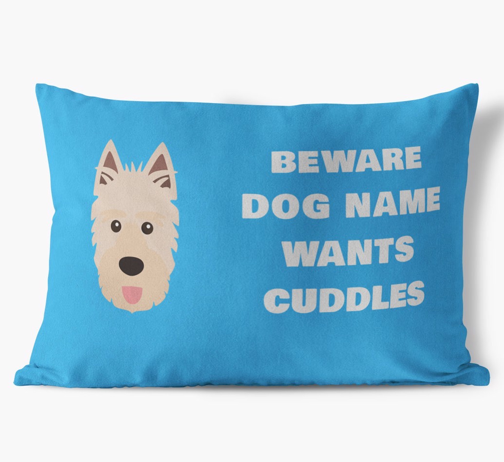 Beware of Cuddles: Personalised {breedFullName} Soft Touch Cushion