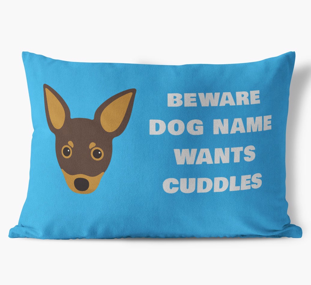 Beware of Cuddles: Personalised {breedFullName} Soft Touch Cushion