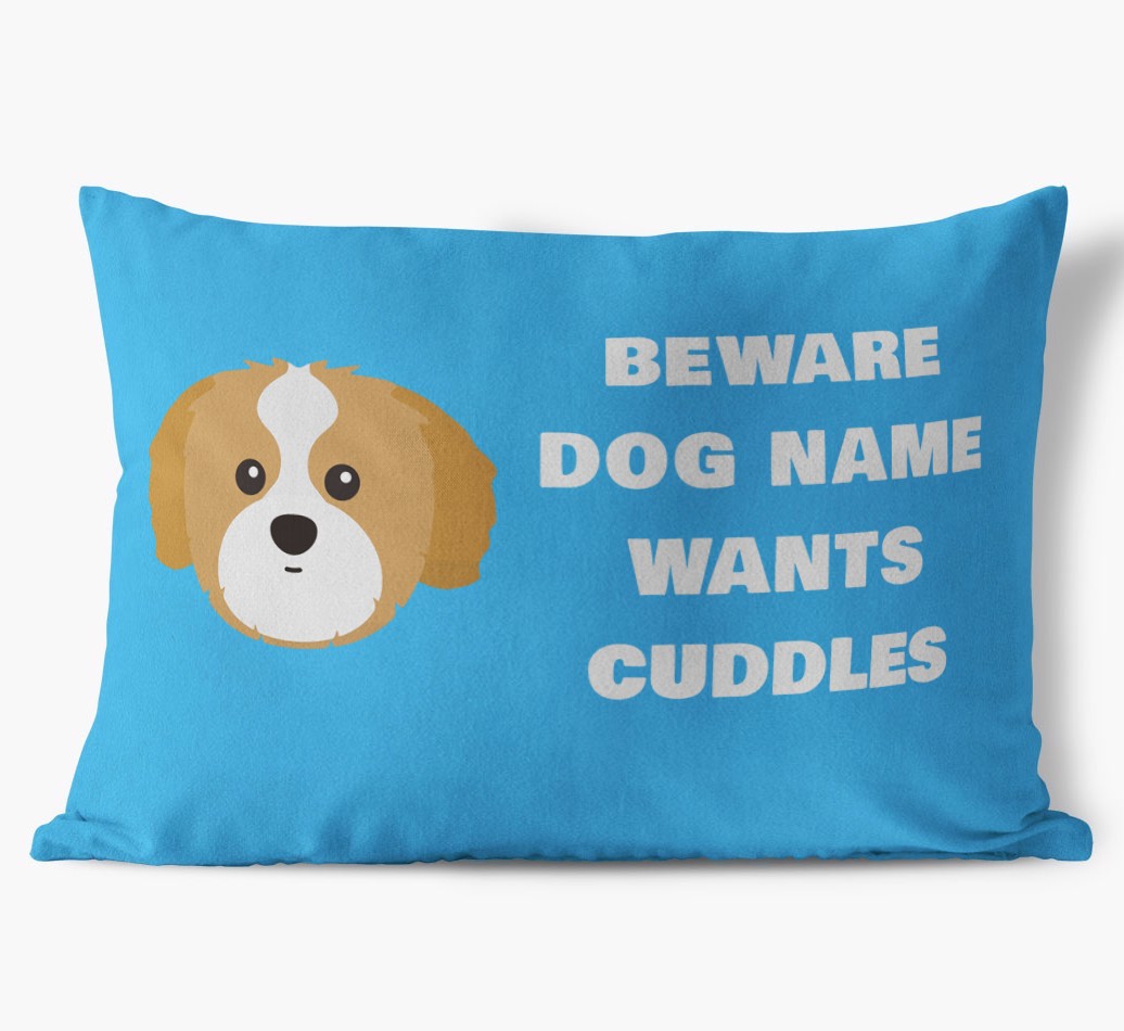 Beware of Cuddles: Personalised {breedFullName} Soft Touch Cushion