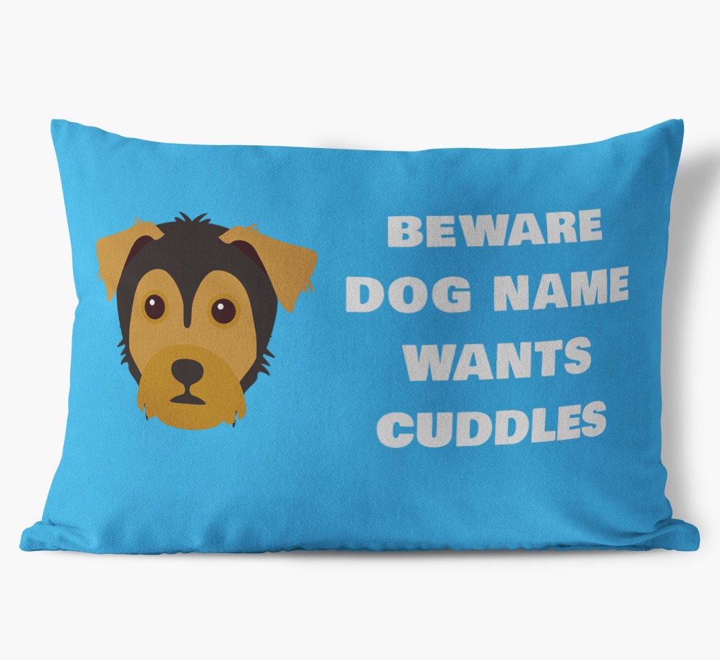 Beware of Cuddles: Personalised {breedFullName} Soft Touch Cushion