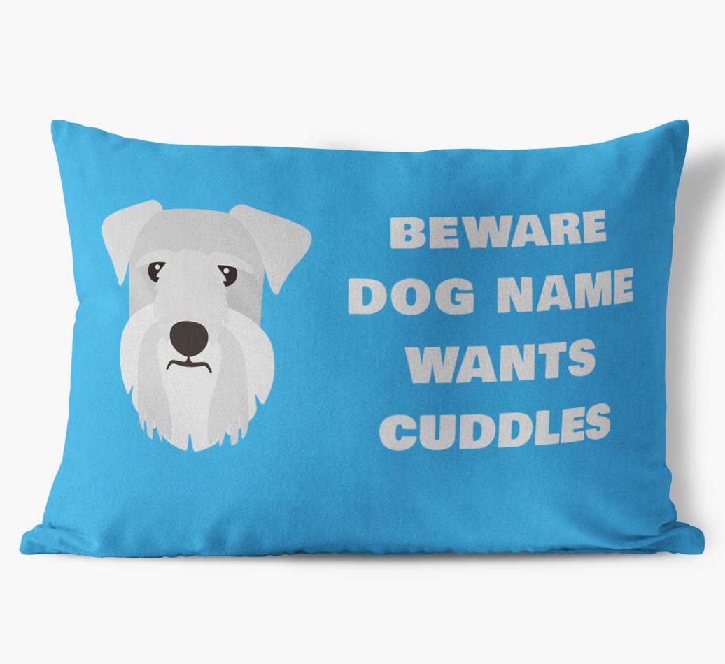 Beware of Cuddles: Personalized {breedFullName} Soft Touch Pillow