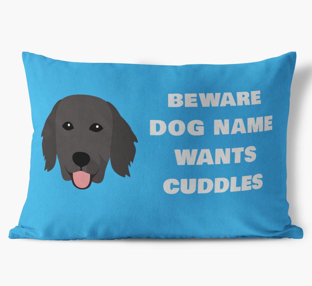 Beware of Cuddles: Personalized {breedFullName} Soft Touch Pillow