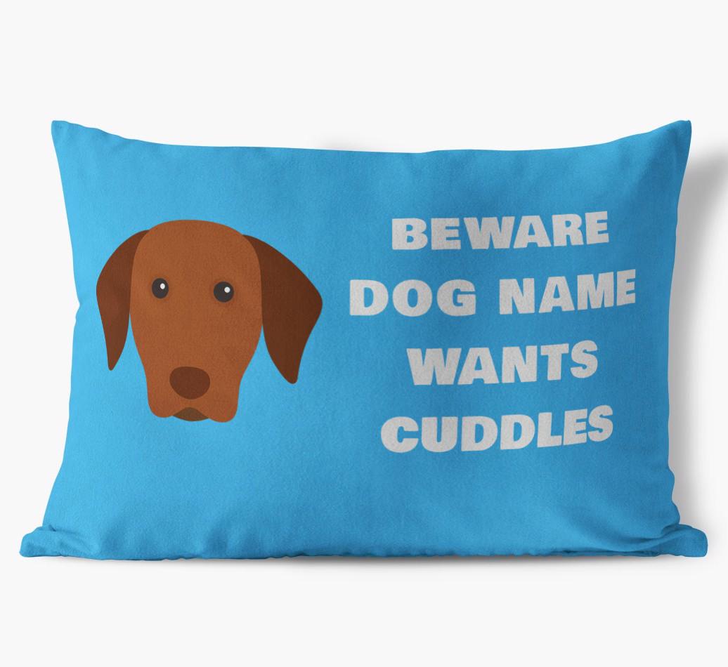 Beware of Cuddles: Personalised {breedFullName} Soft Touch Cushion