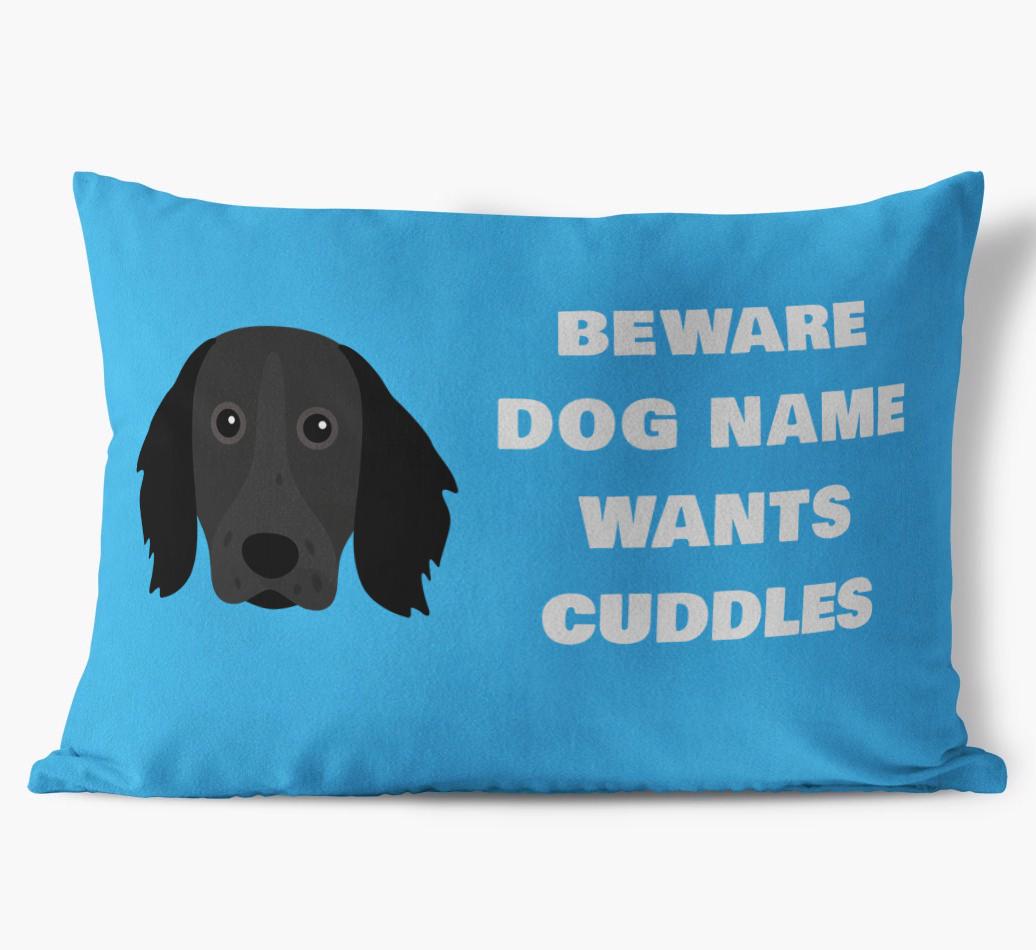 Beware of Cuddles: Personalized {breedFullName} Soft Touch Pillow