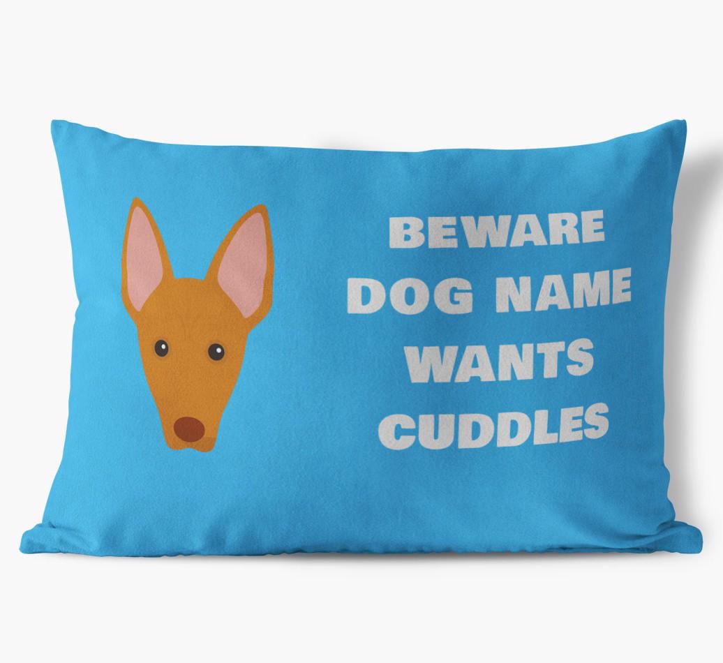 Beware of Cuddles: Personalised {breedFullName} Soft Touch Cushion