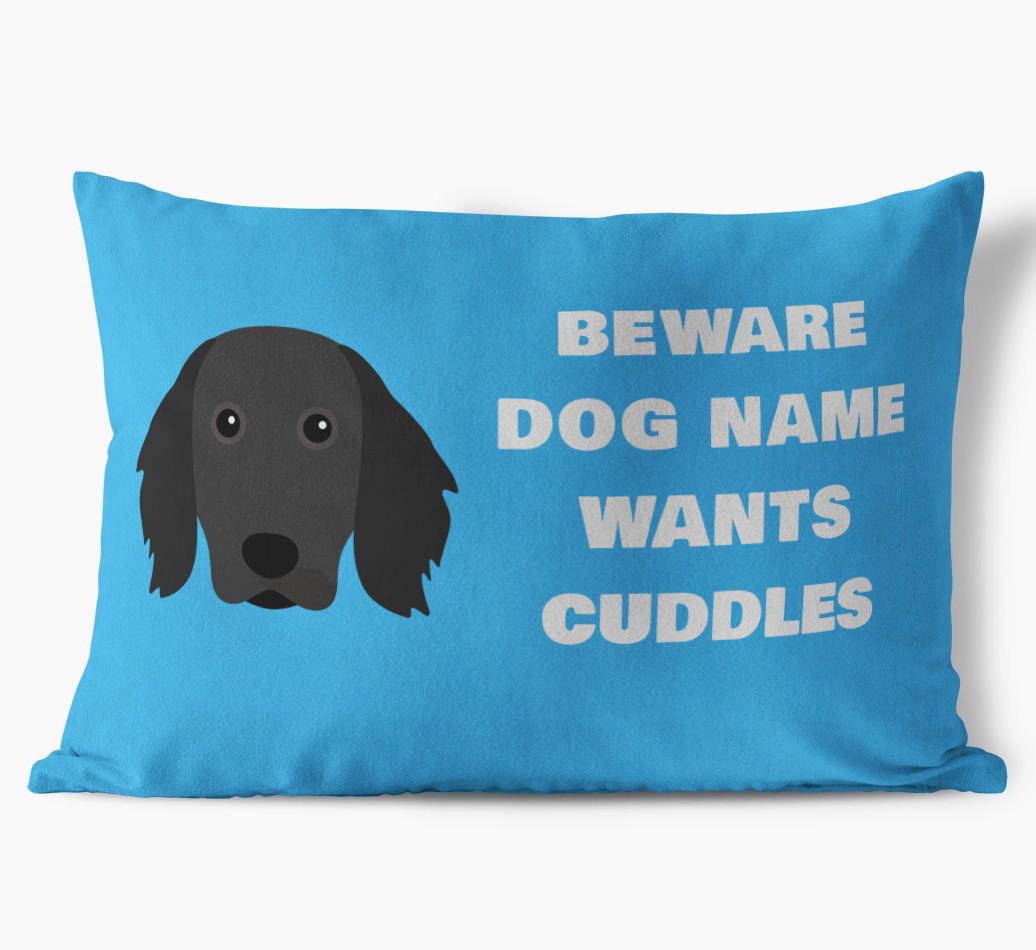 Beware of Cuddles: Personalized {breedFullName} Soft Touch Pillow