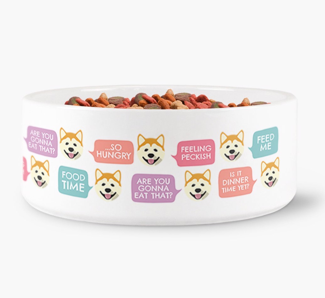 Speech Bubble Dog Bowl for your {breedFullName}