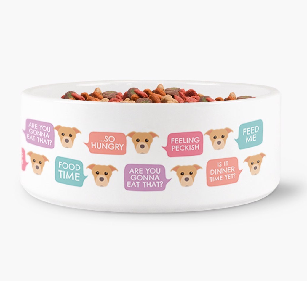 'Speech Bubble' - Personalized Dog Bowl for your {breedFullName}
