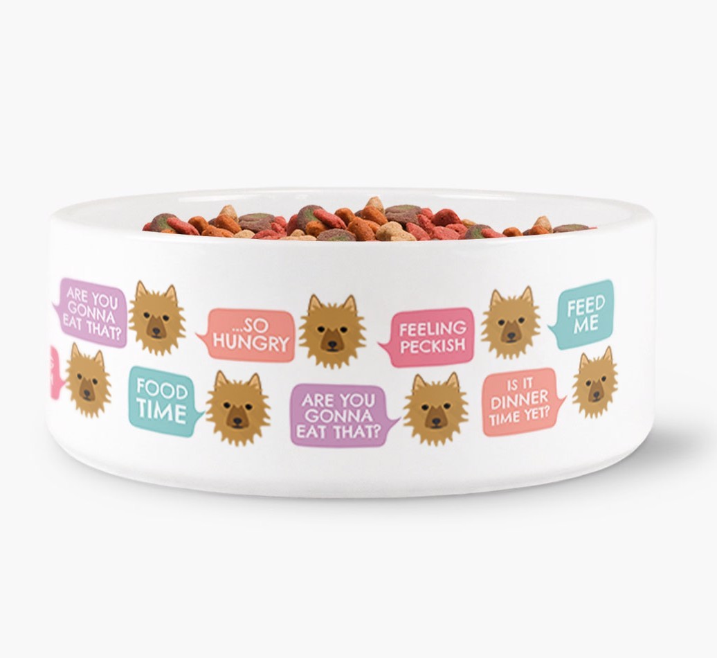 Speech Bubble Dog Bowl for your {breedFullName}