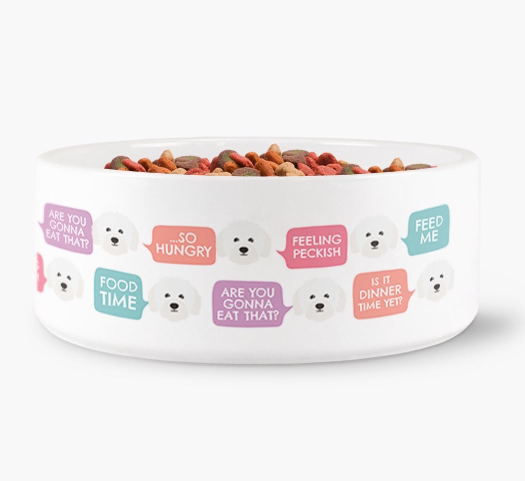 Speech Bubble Dog Bowl for your {breedFullName}