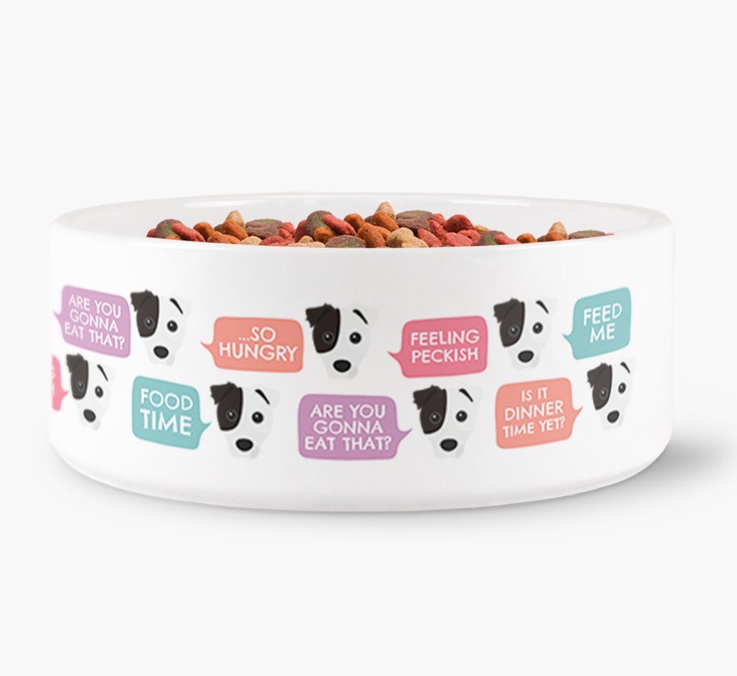 Speech Bubble Dog Bowl for your {breedFullName}