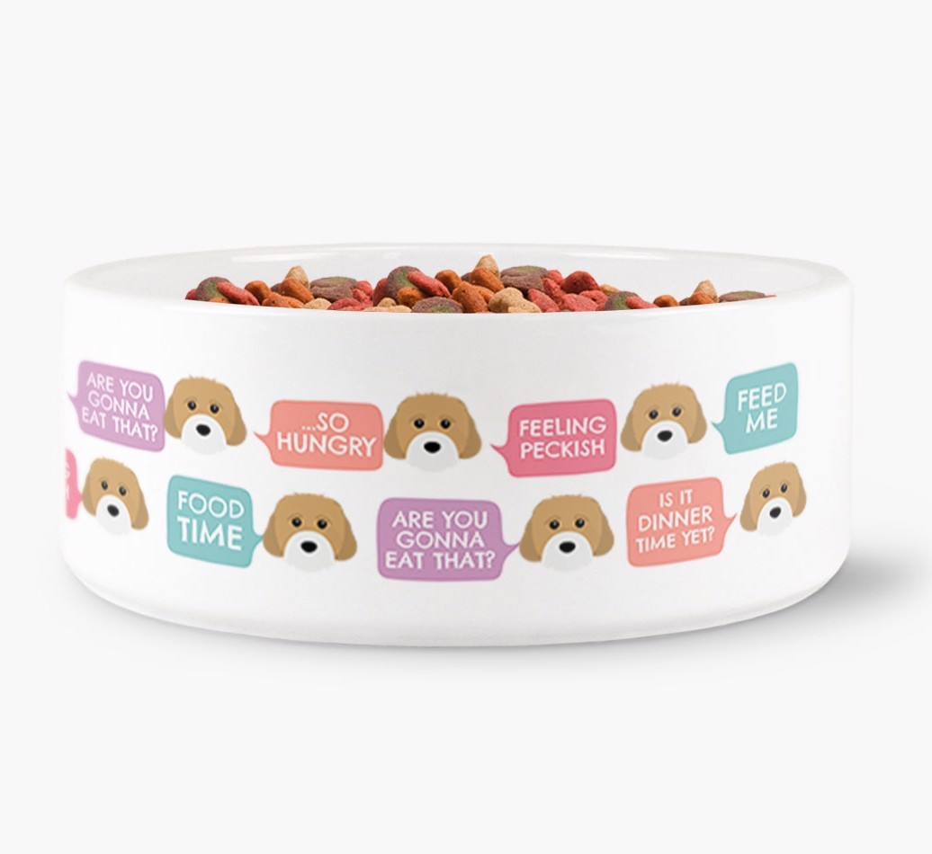 Speech Bubble Dog Bowl for your {breedFullName}