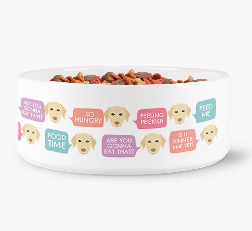 Speech Bubble Dog Bowl for your {breedFullName}