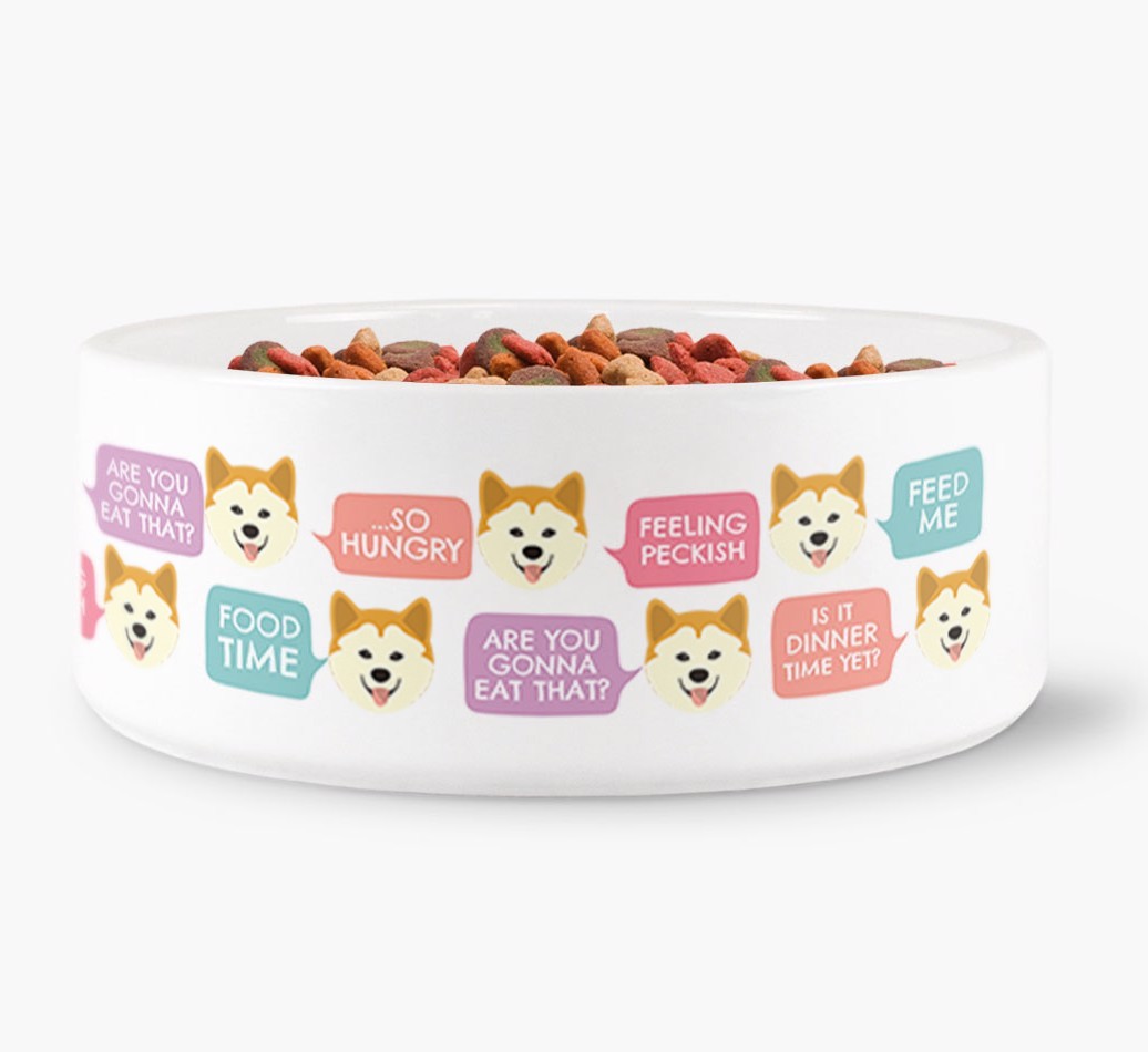 Speech Bubble Dog Bowl for your {breedFullName}