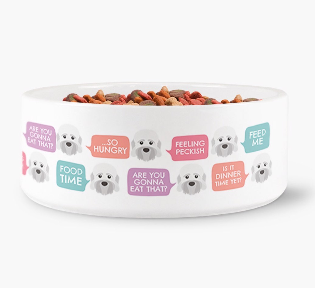 Speech Bubble Dog Bowl for your {breedFullName}