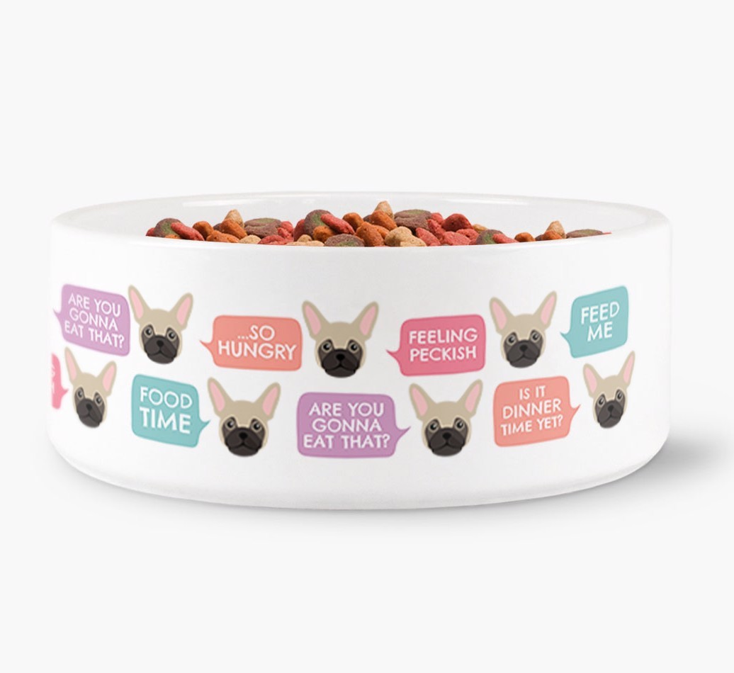 Speech Bubble Dog Bowl for your {breedFullName}
