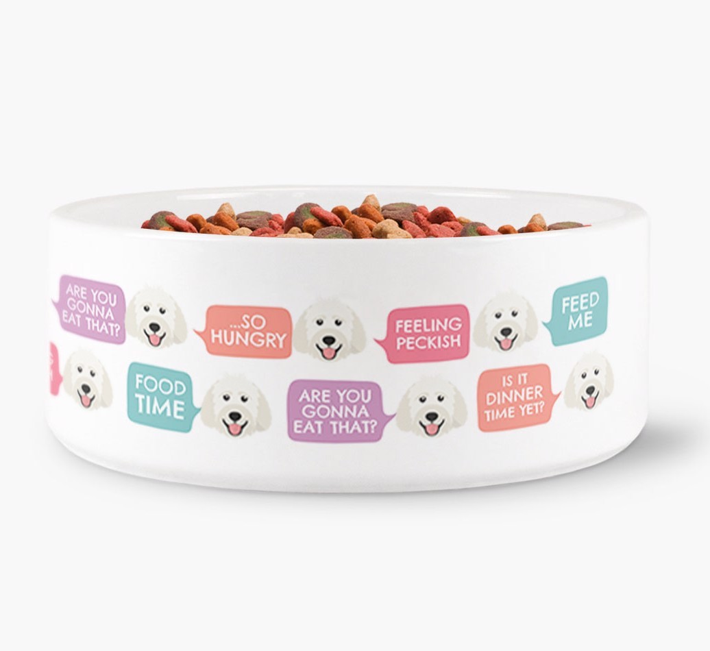 Speech Bubble Dog Bowl for your {breedFullName}