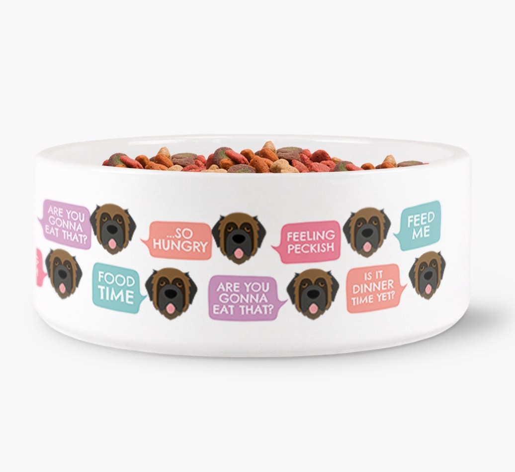 Speech Bubble Dog Bowl for your {breedFullName}