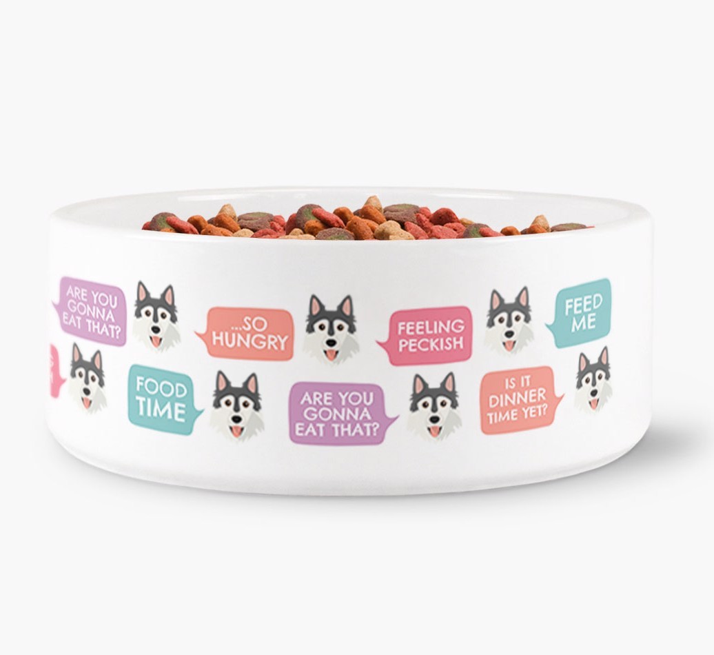'Speech Bubble' - Personalized Dog Bowl for your {breedFullName}