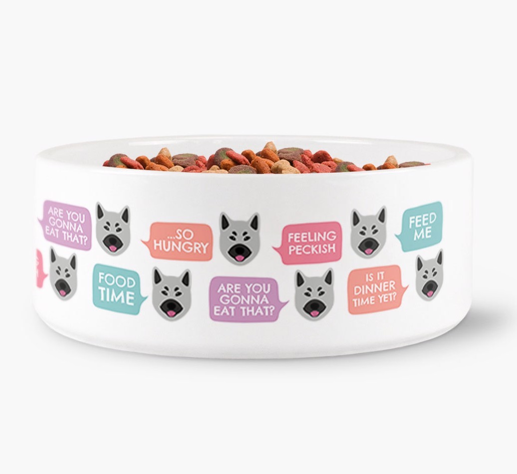 Speech Bubble Dog Bowl for your {breedFullName}