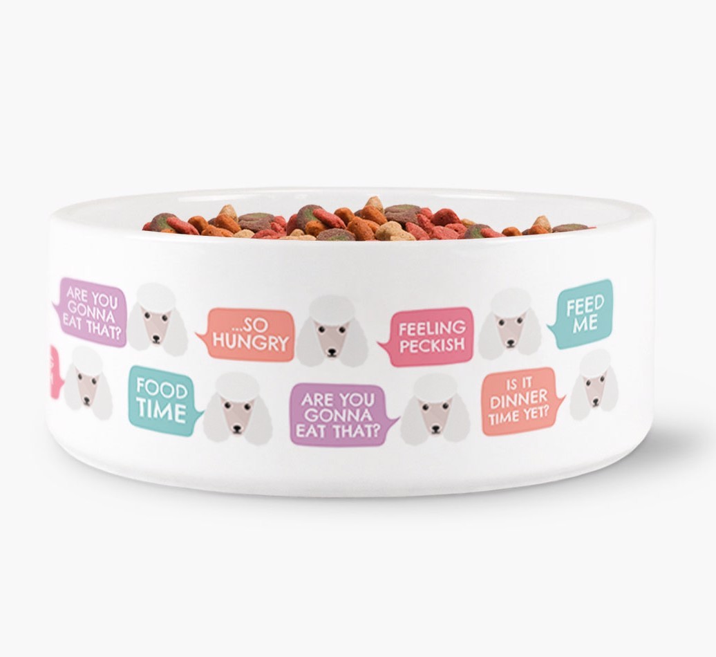Speech Bubble Dog Bowl for your {breedFullName}