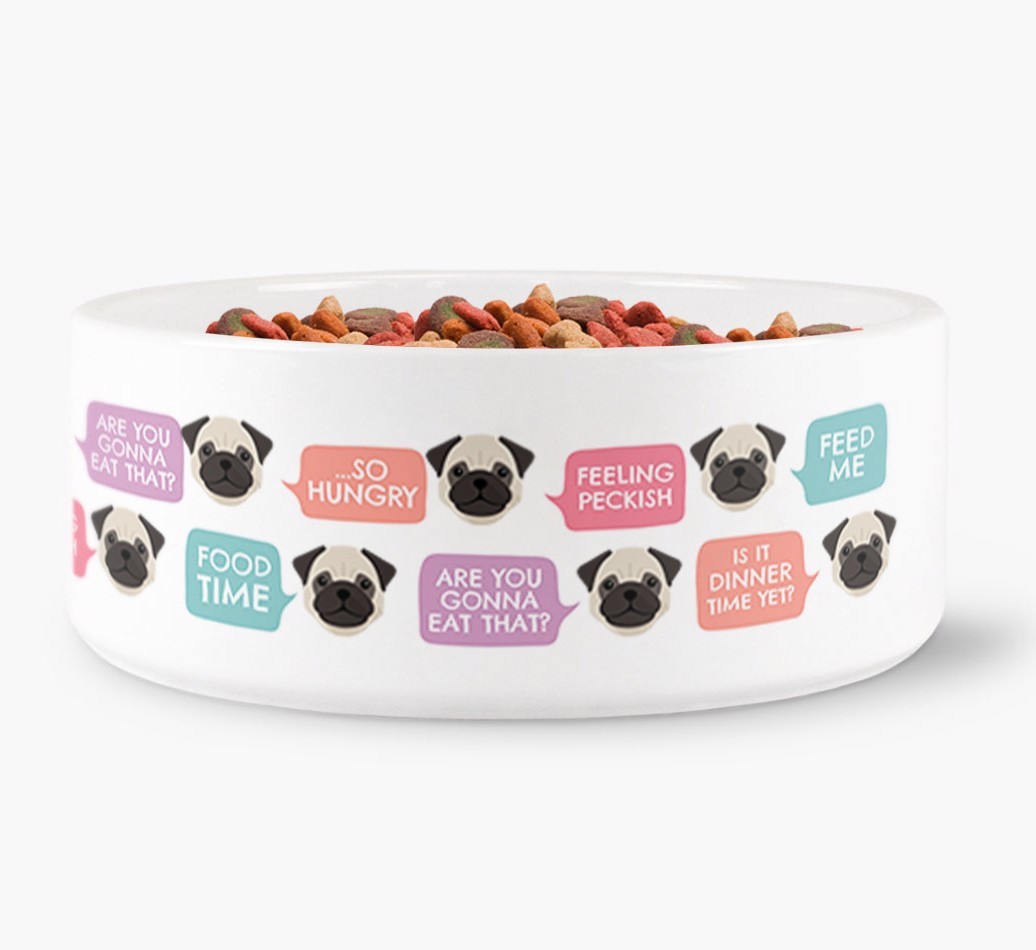 Speech Bubble Dog Bowl for your {breedFullName}