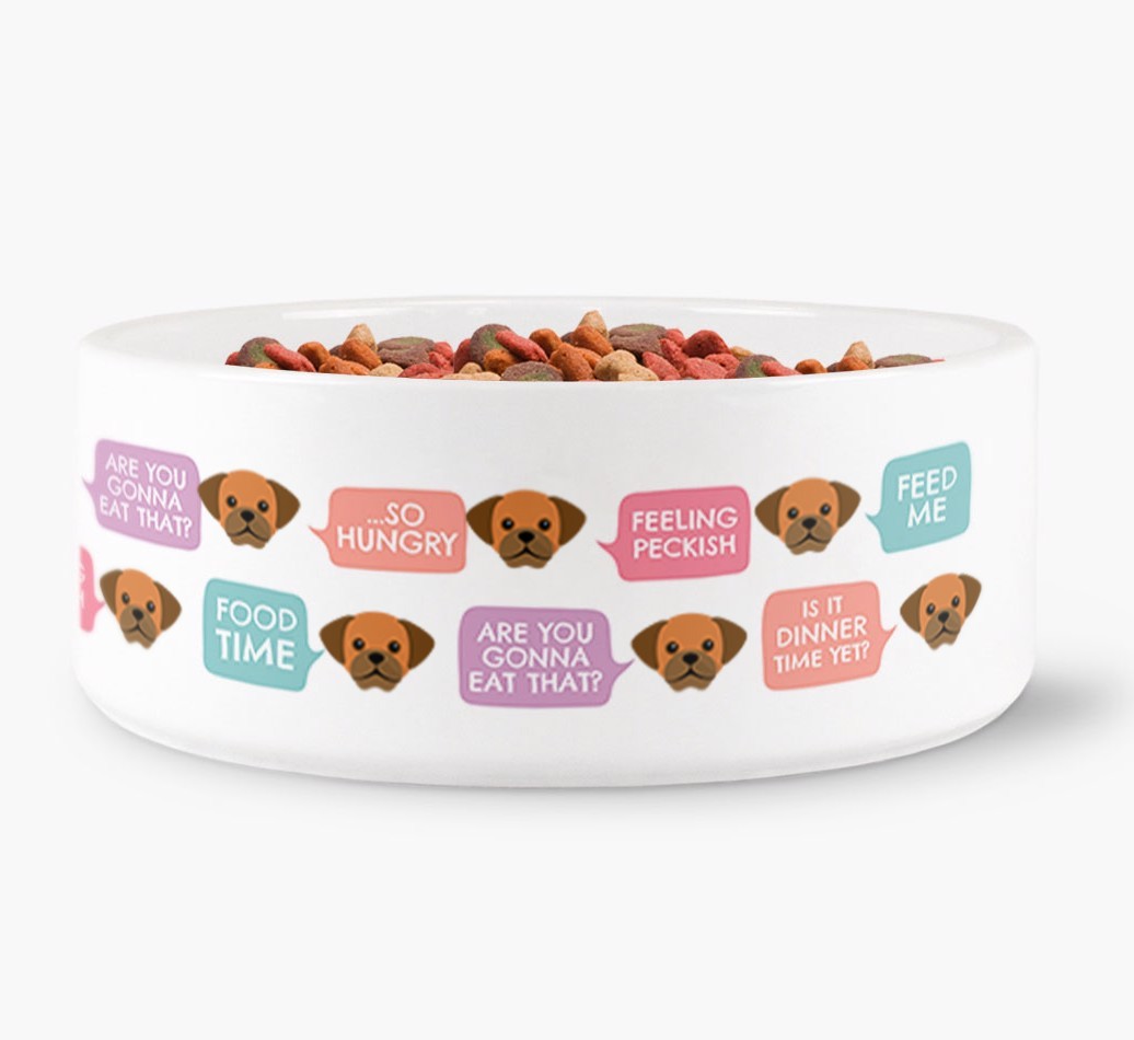Speech Bubble Dog Bowl for your {breedFullName}