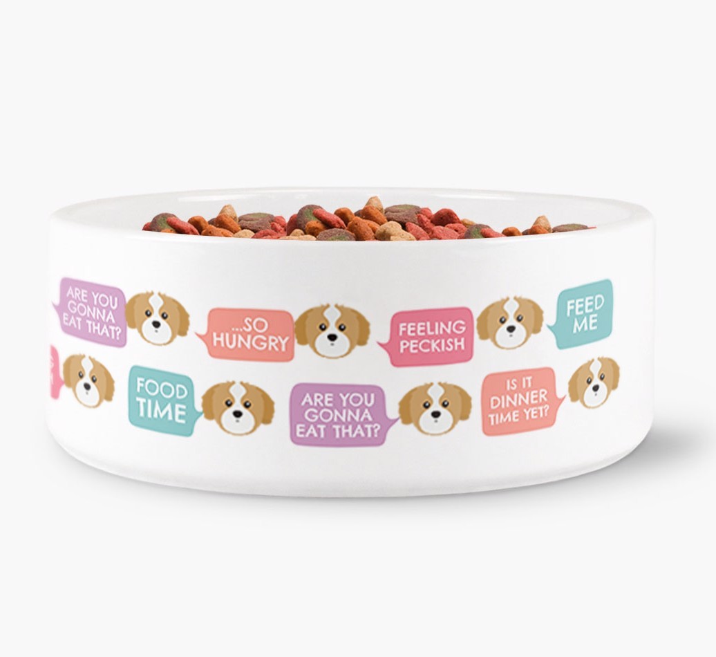 Speech Bubble Dog Bowl for your {breedFullName}