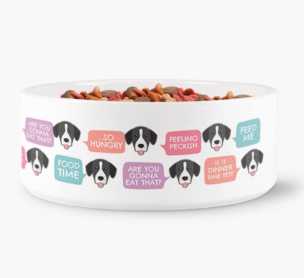 Speech Bubble Dog Bowl for your {breedFullName}