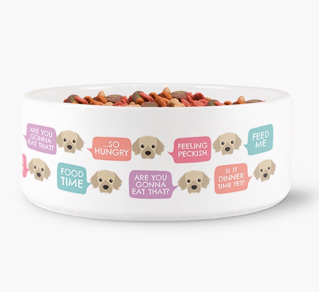 Speech Bubble Dog Bowl for your {breedFullName}