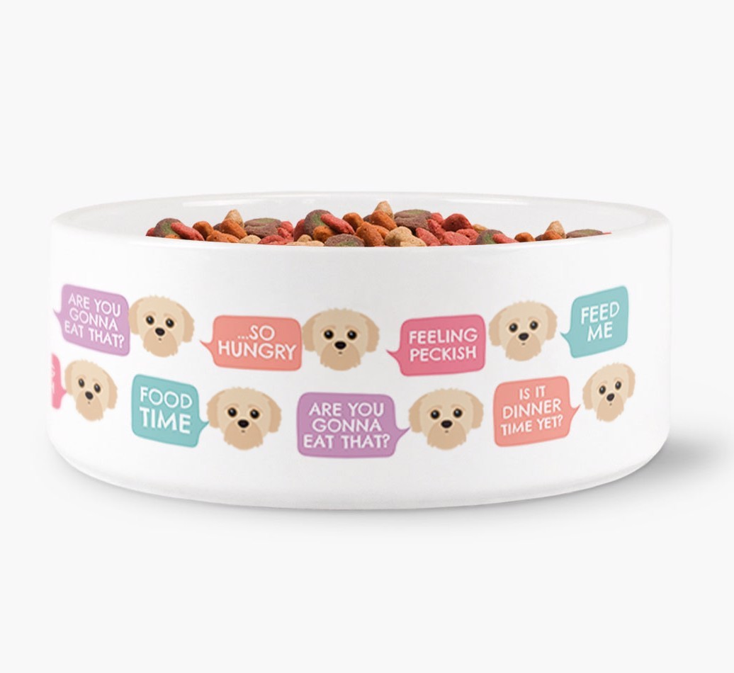 Speech Bubble Dog Bowl for your {breedFullName}