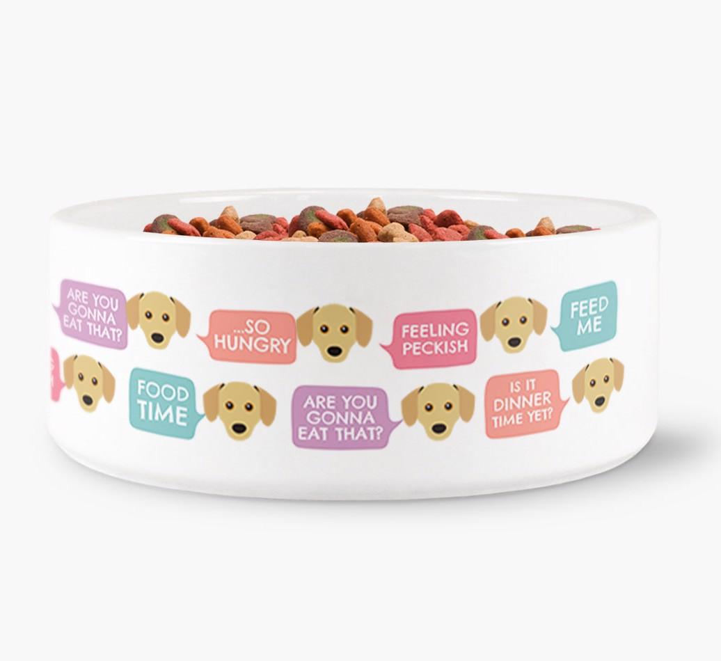 'Speech Bubble' - Personalized Dog Bowl for your {breedFullName}