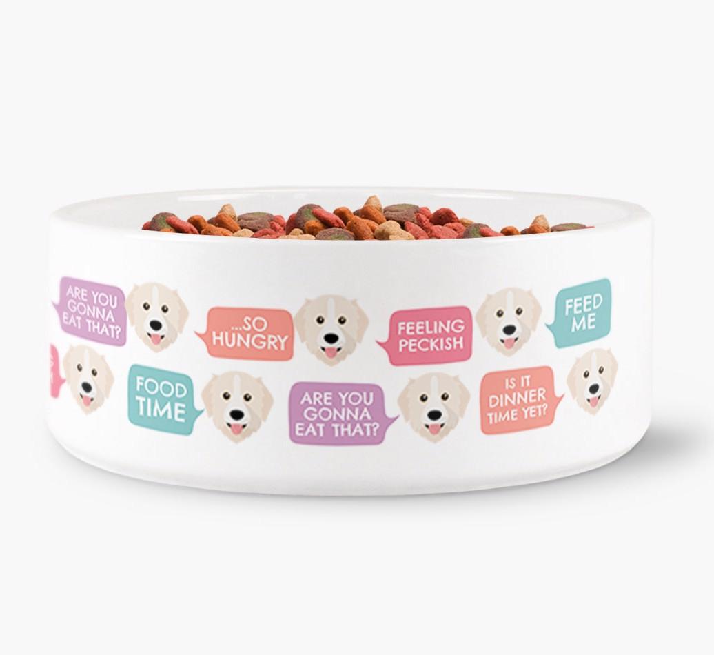 'Speech Bubble' - Personalized Dog Bowl for your {breedFullName}
