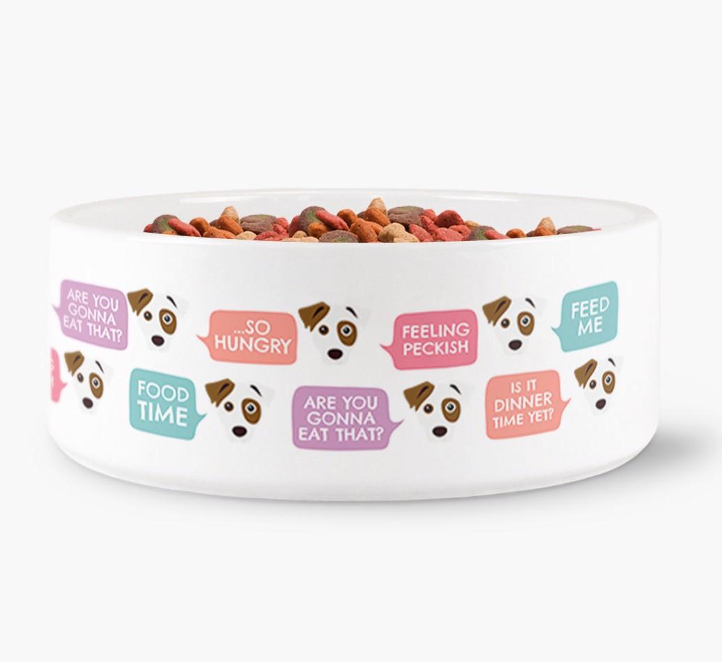 'Speech Bubble' - Personalized Dog Bowl for your {breedFullName}