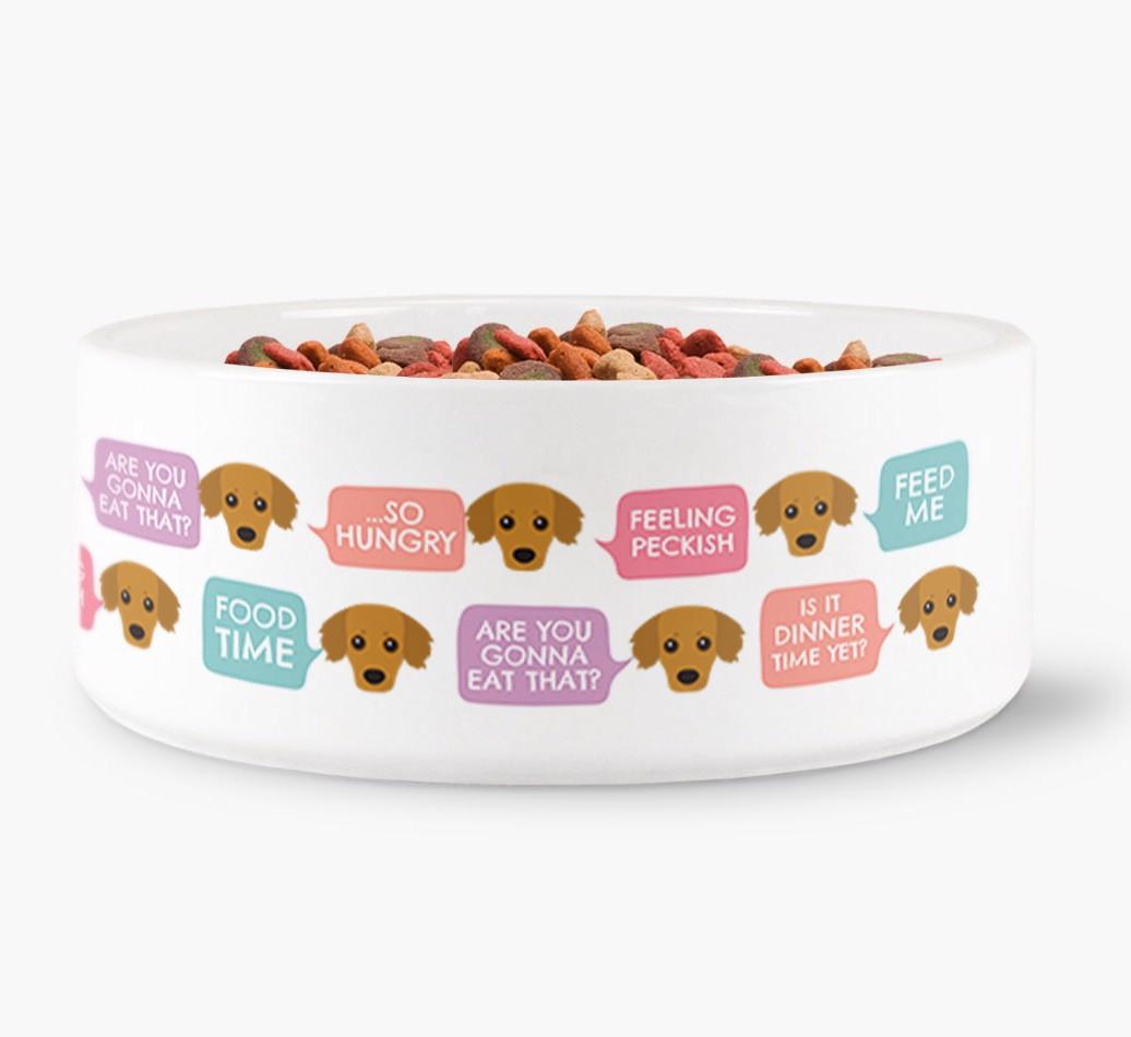 'Speech Bubble' - Personalized Dog Bowl for your {breedFullName}