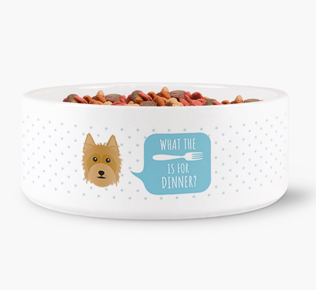 'What's For Dinner?' - Personalized Dog Bowl for your {breedFullName}