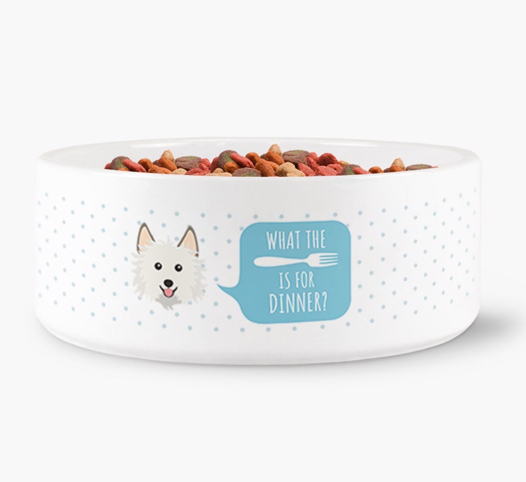'What's For Dinner?' - Personalized Dog Bowl for your {breedFullName}